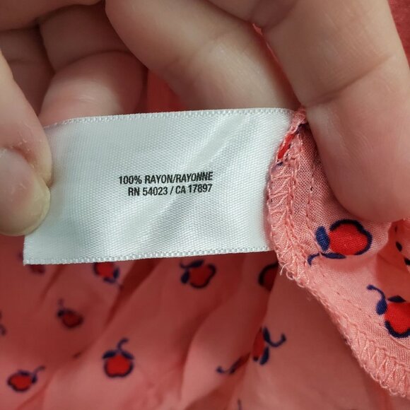 Old Navy Woman's Pink Red Apple Print Boxy Short Sleeve Light‎ Top Plus Size XXL - Picture 4 of 5